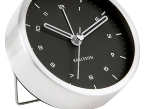 KARLSSON Tinge Alarm Clock - Silver/Black