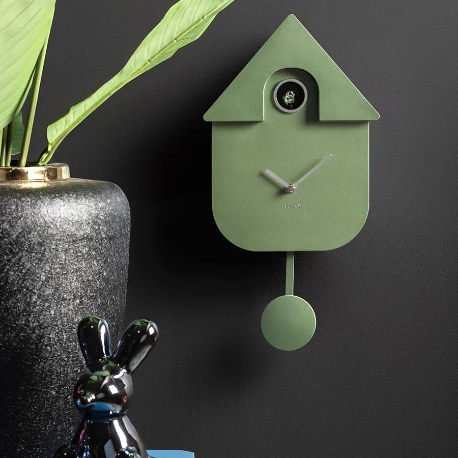 Modern Cuckoo Clock - Metallic Jungle Green