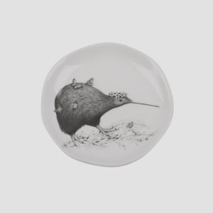 KATY HAYWARD TRINKET DISH - WALKING WITH AROHA - BROWN KIWI