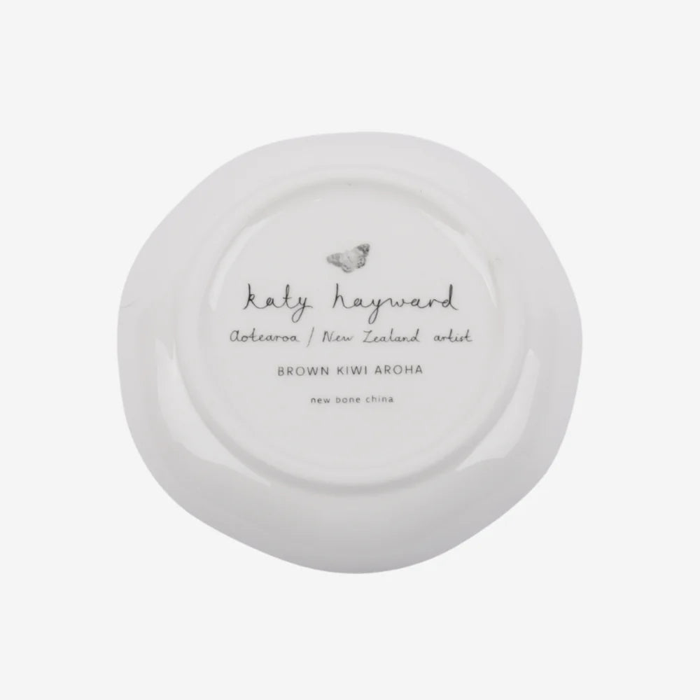 KATY HAYWARD TRINKET DISH - WALKING WITH AROHA - BROWN KIWI