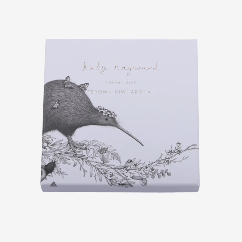 KATY HAYWARD TRINKET DISH - WALKING WITH AROHA - BROWN KIWI