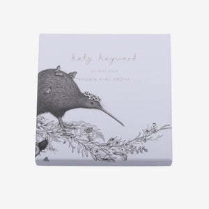 KATY HAYWARD TRINKET DISH - WALKING WITH AROHA - BROWN KIWI