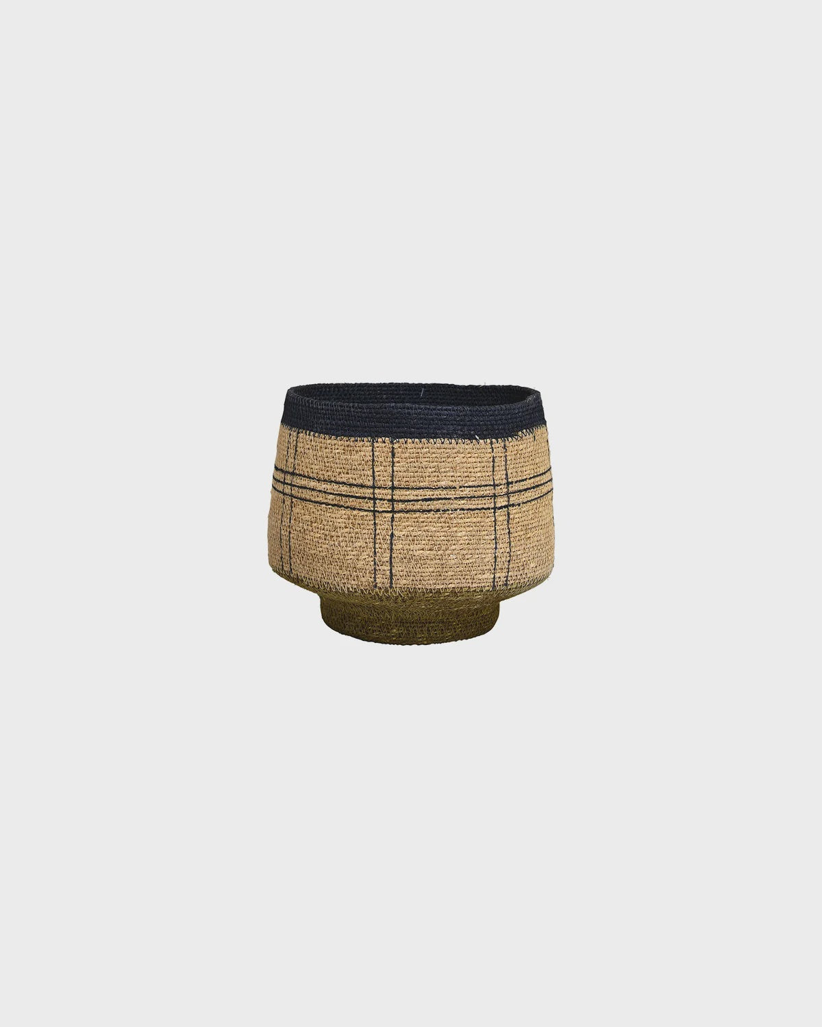 maytime KINTU COLLECTION Aria Basket - Natural w/Crossed Lines