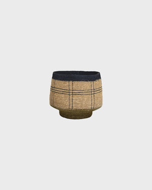 maytime KINTU COLLECTION Aria Basket - Natural w/Crossed Lines