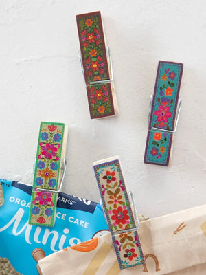 Natural Life Happy Clips - Multi Folk Flower