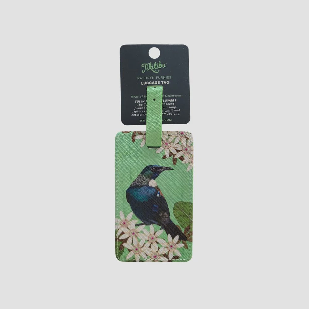 Kathryn Furniss Luggage Tag - Tui in the Sky Flowers