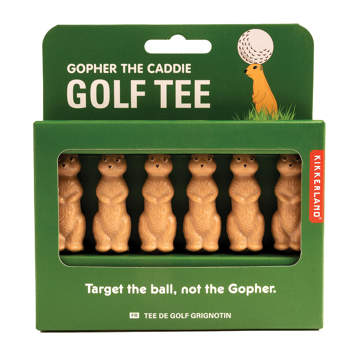 Gopher the Caddy Golf Tee Brown