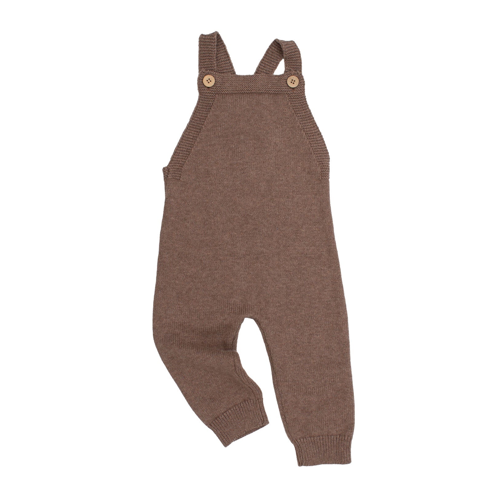 Burrow & Be Knit Overalls - Umber Brown knitted baby overalls