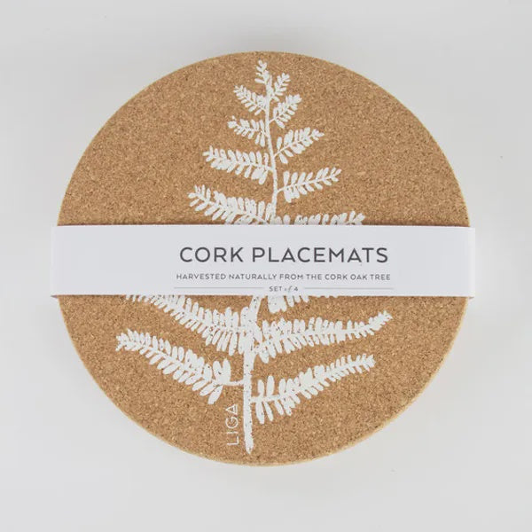 LIGA CORK SET OF 4 PLACEMATS - FERN print