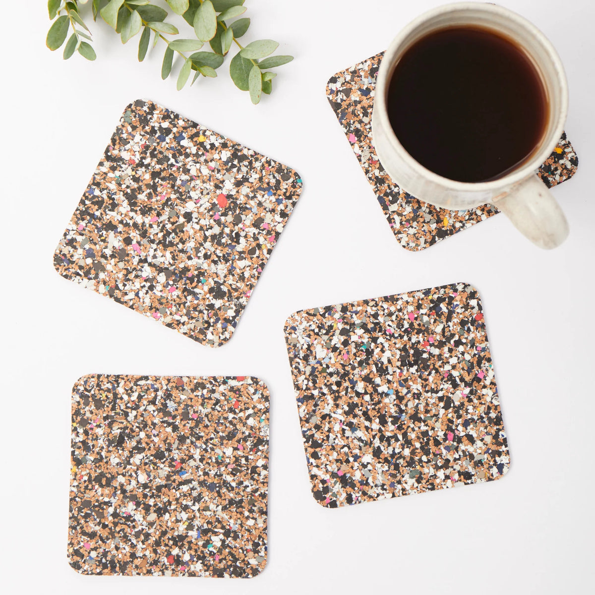 Love LIGA Beach Clean Square Coaster set of 4