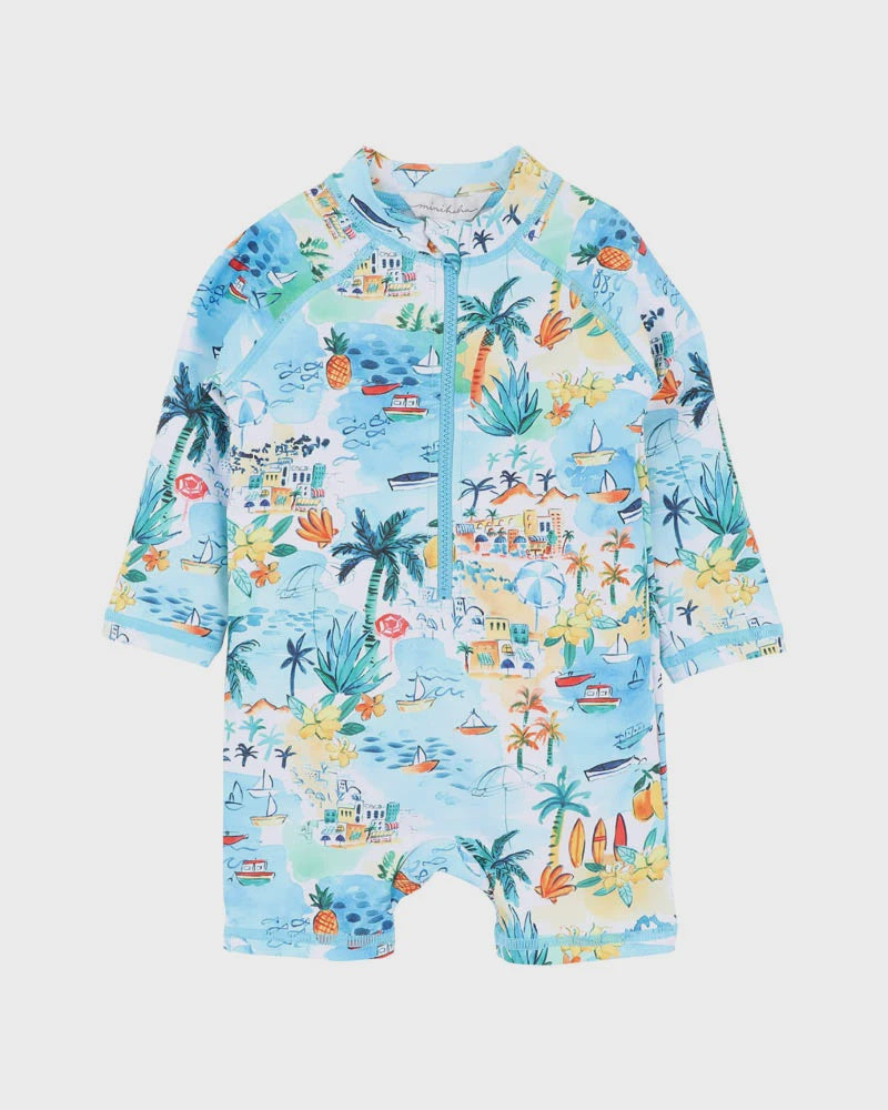 Minihaha Swimwear Baby Boys LUCA PRINT LS RASH SUIT