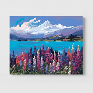 Paint By Number Kit - Lake Tekapo Lupins