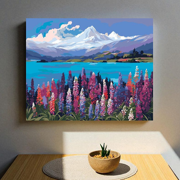 Paint By Number Kit - Lake Tekapo Lupins