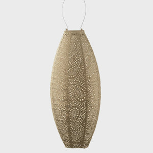 LUMIZ Outdoor Lantern Long Oval 20cm - Gold Paisley