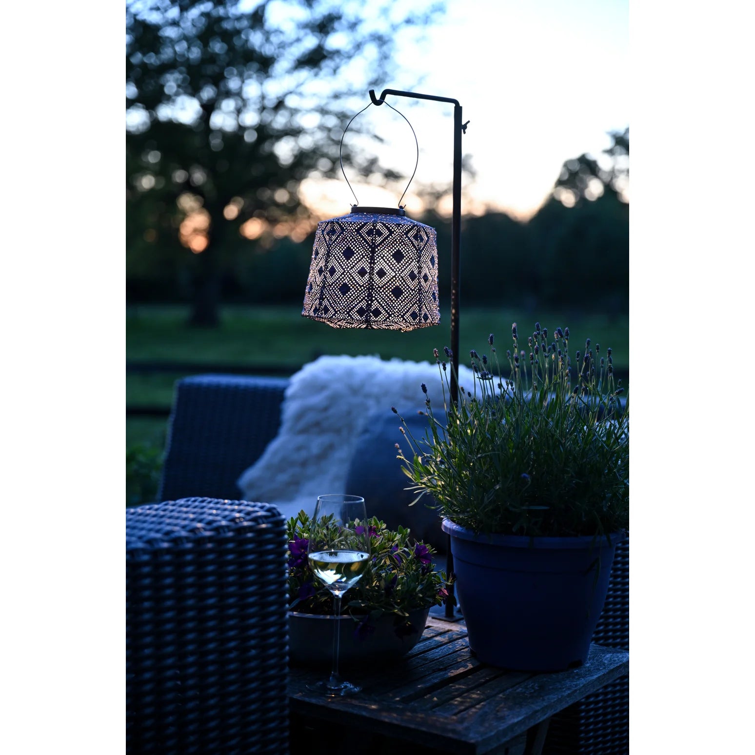 Lantern Lampshade 20cm - Apricot Paisley