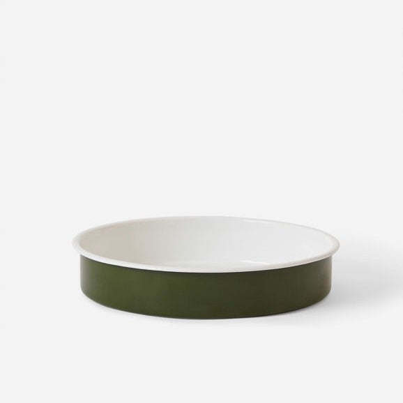 Citta Enamel Round Baking Tray - Olive