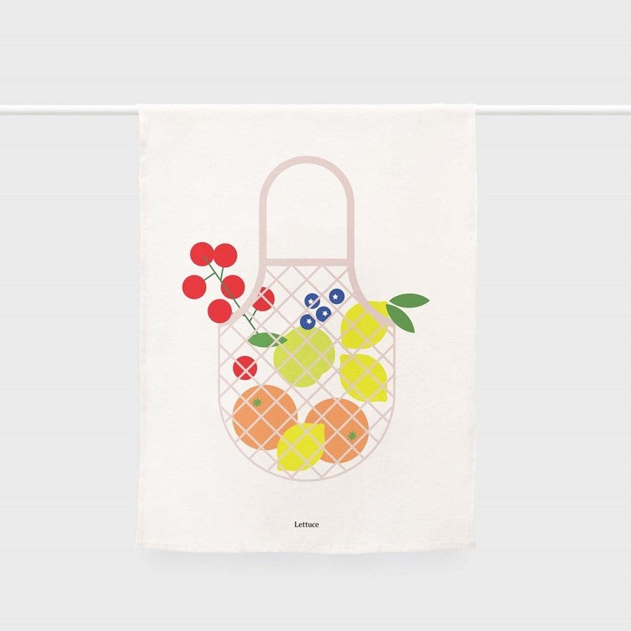 Lettuce Market Bag Tea Towel