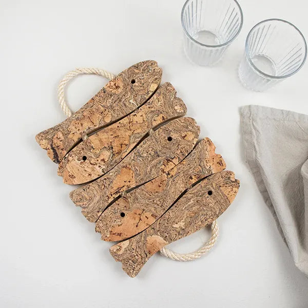 Liga Natural  Cork Trivet - 5 Fish