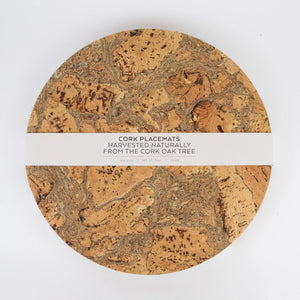 LIGA Natural Cork Round Placemats Set of 4