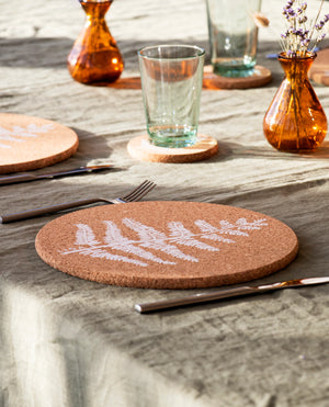 LIGA CORK SET OF 4 PLACEMATS - FERN print