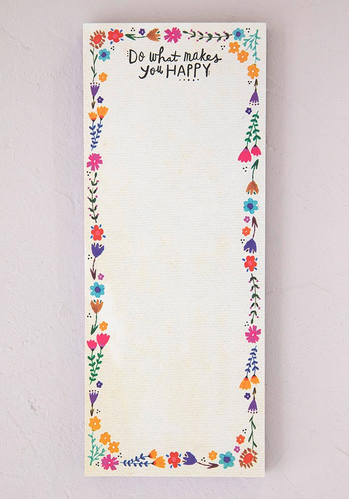 Natural Life List Notepad - Do What Makes Happy