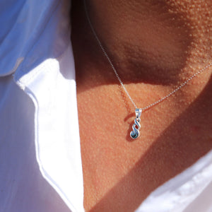 Little Taonga Sterling Silver Paua Twist Necklace