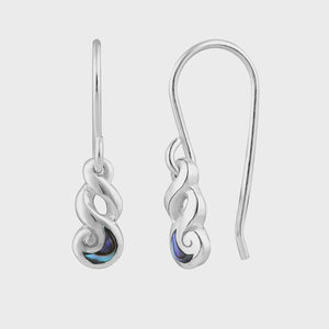 Little Taonga Sterling Silver Paua Pendant Twist Earring