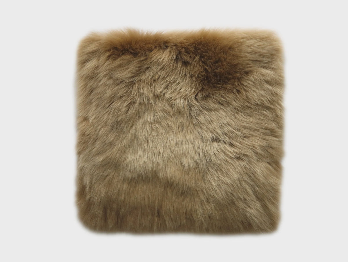 Long Wool Seat Pad Square 37cm - Butterscotch