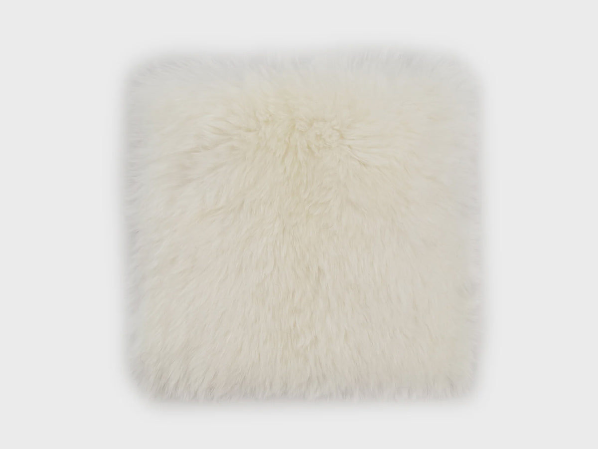 Long Wool Seat Pad Square 37cm - Ivory