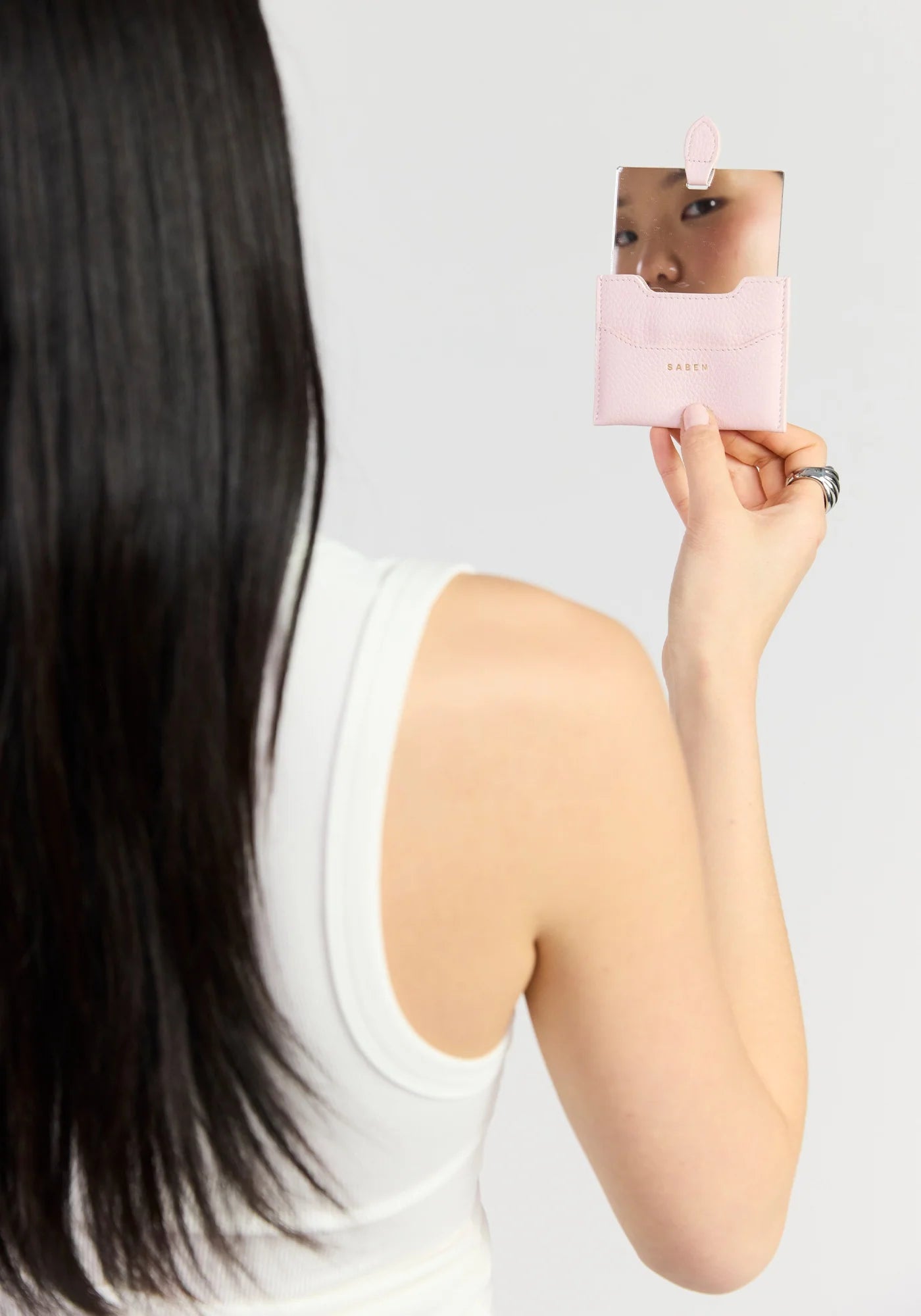 SABEN Lumi Mirror Card Holder - Ambrosia Pink