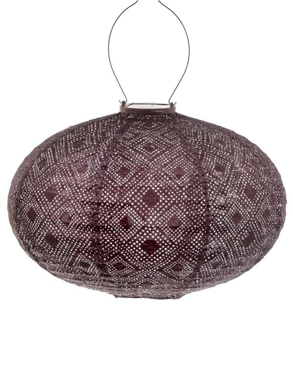 LUMIZ outdoor Lantern Oval 40cm - Plum Mosaic A round, hanging lantern with a dark brown