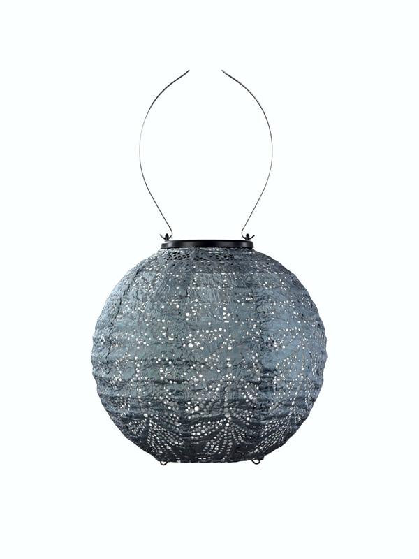 Lantern Round 20cm - Grey Blue Folia