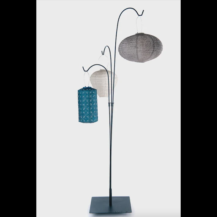 LUMIZ accessory Lantern Terrace Stand A modern black metal floor lamp stand