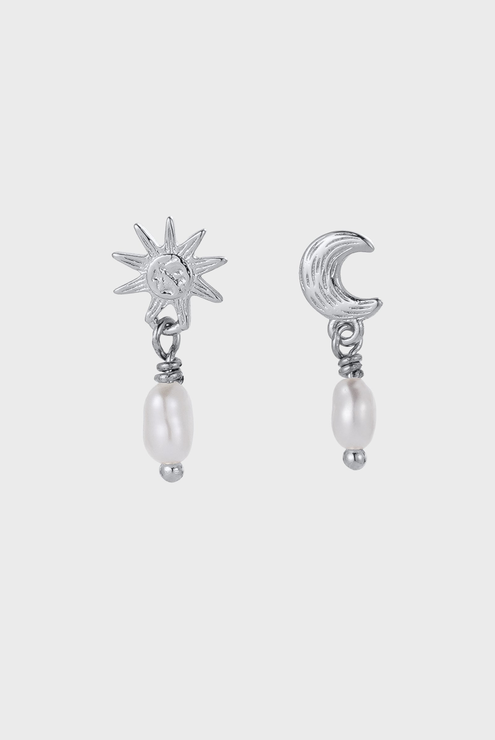 Luna Pearl Drop Earring - Silver