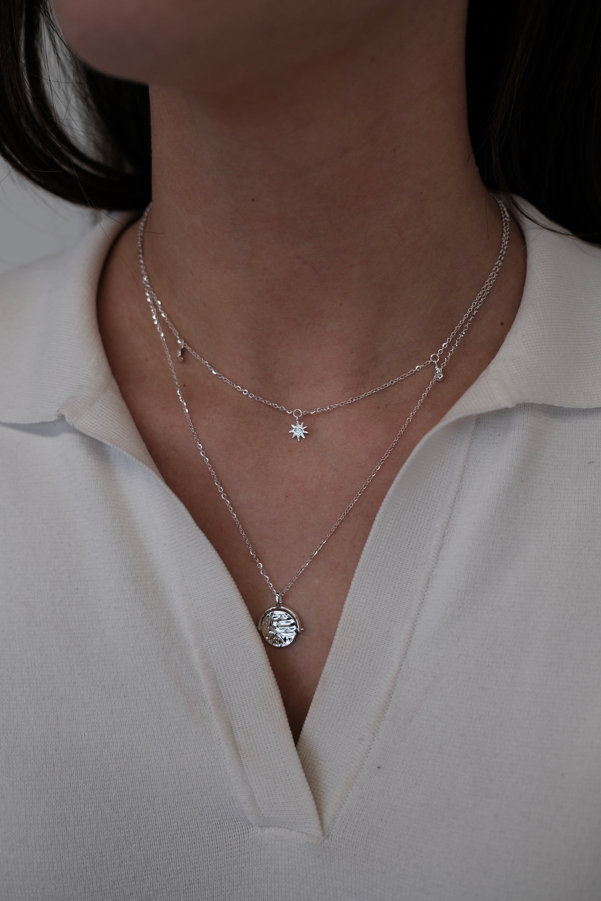 ZAFINO Luna Charm Necklace - Silver