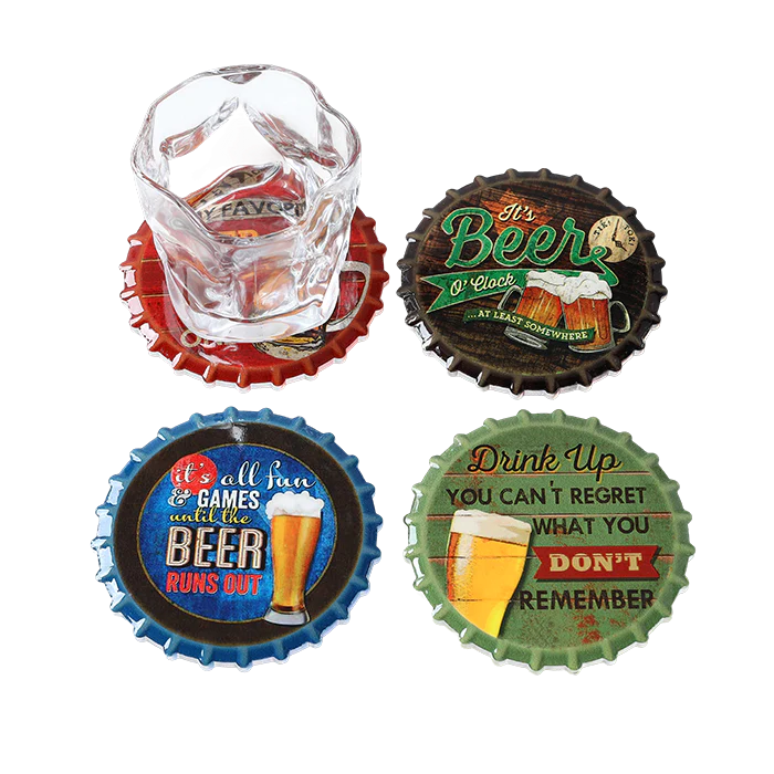 Coasters Set of 4 - Round Beer