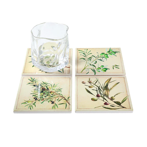 Coasters Set of 4 - Square Olives