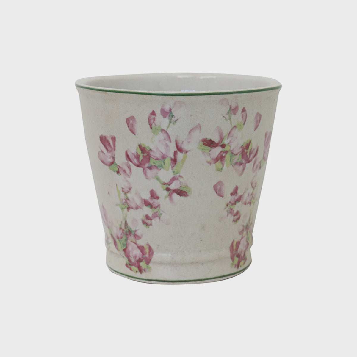 Magnolia Limone Crackled Planter 18cm