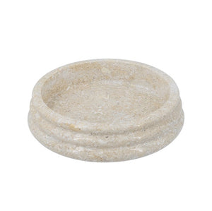 Beige stone bowl Flower Systems Marble Bowl Coil Edge