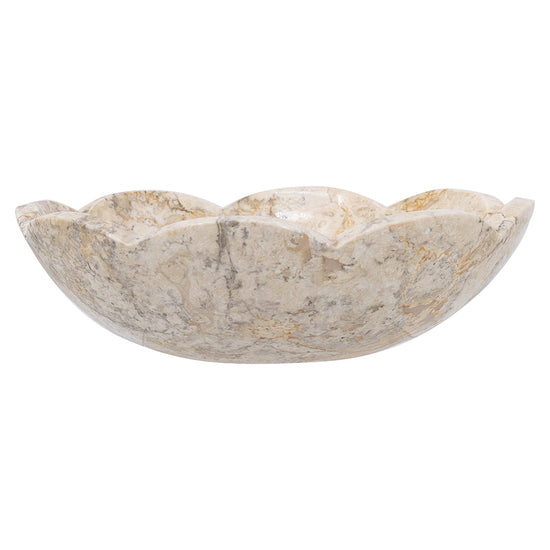 Marble bowl with a natural pattern Flower Systems Marble Bowl with Scalloped Edge