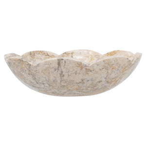 Marble bowl with a natural pattern Flower Systems Marble Bowl with Scalloped Edge