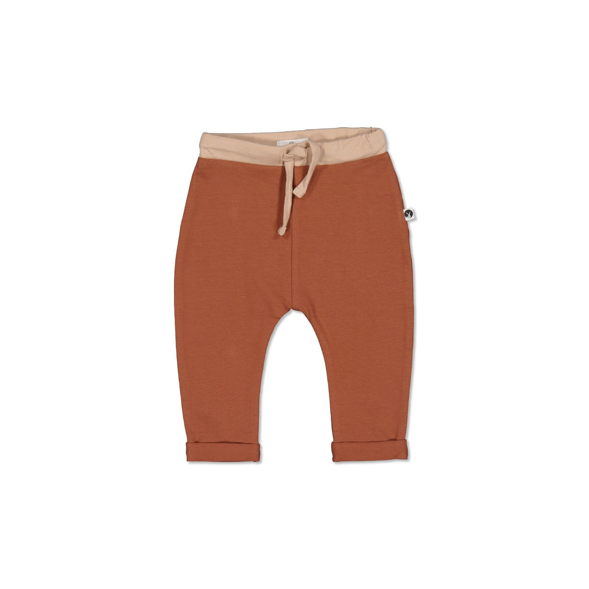 Burrow & Be Marley Pants - Chestnut Brown baby pants with beige drawstring