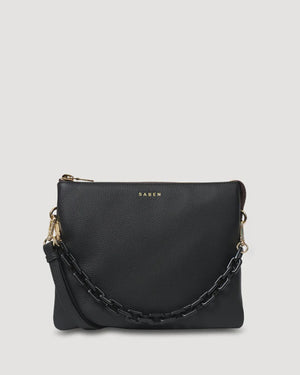 Saben Matilda Crossbody - Black + Tonal Chain Leather Bag