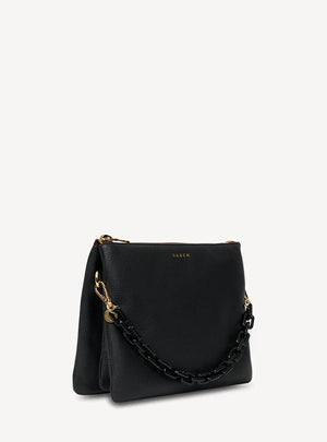 Saben Matilda Crossbody - Black + Tonal Chain Leather Bag