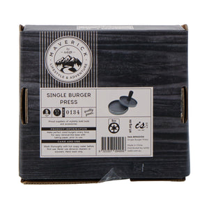 Maverick Single Burger Press Grey & Black 12x12x9cm