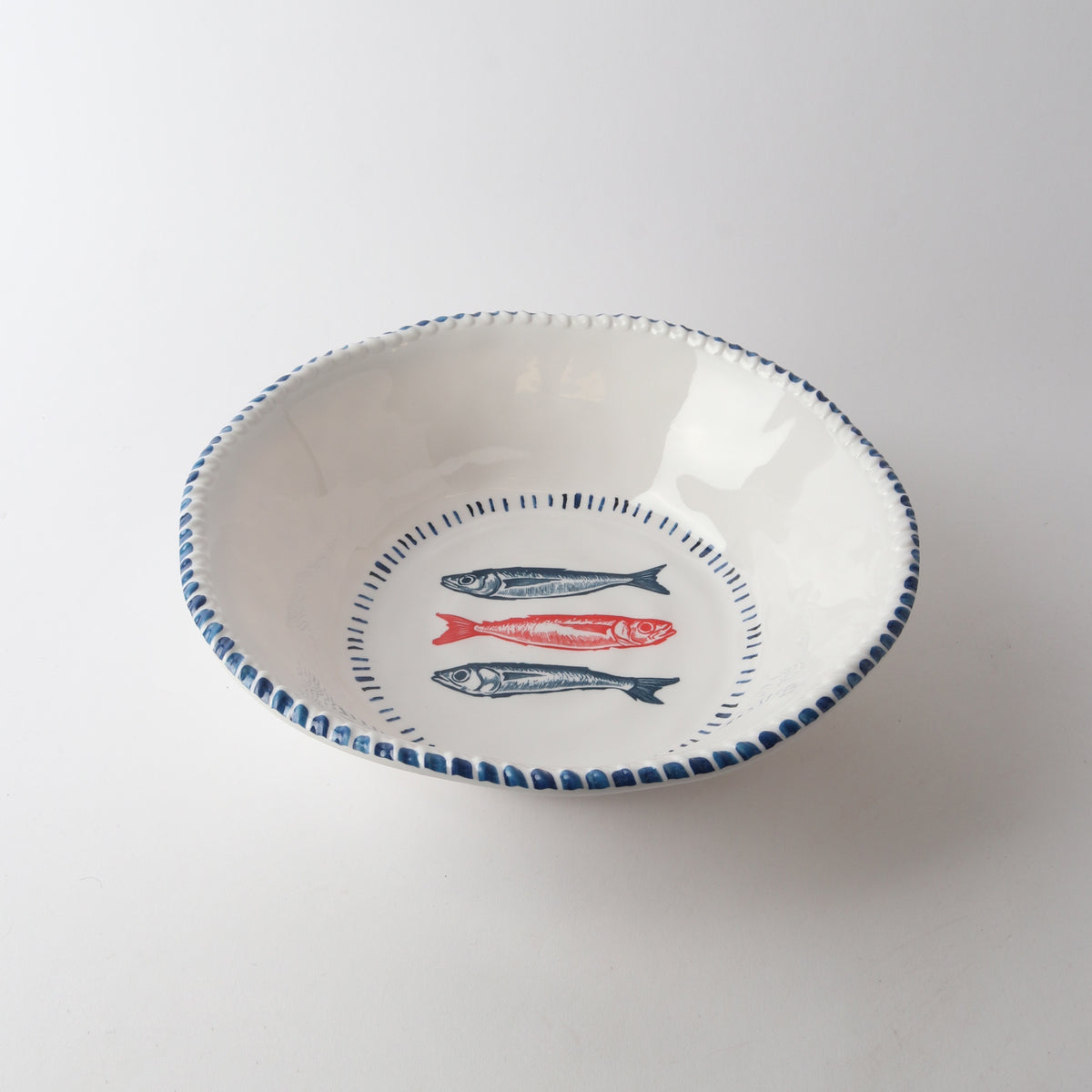 Melamine Nautical Sardine Bowl 31cm