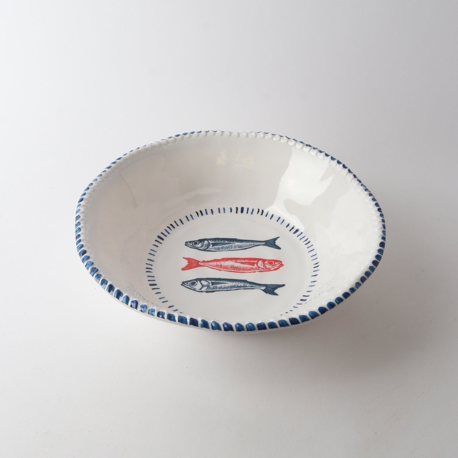 Melamine Nautical Sardine Bowl 31cm