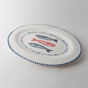Melamine Nautical Sardine Oval Platter 48cm