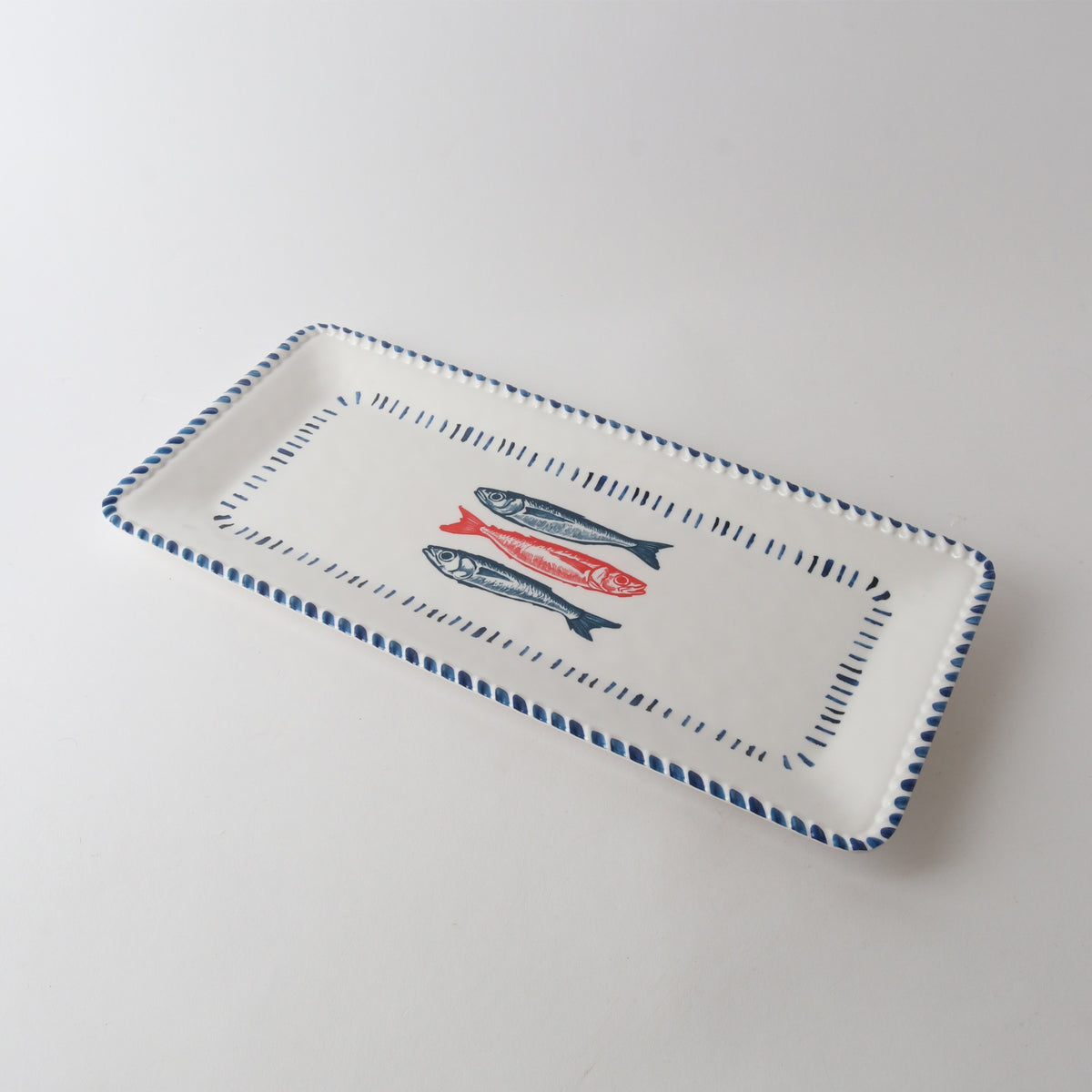 Melamine Nautical Sardine Rect Platter 43cm