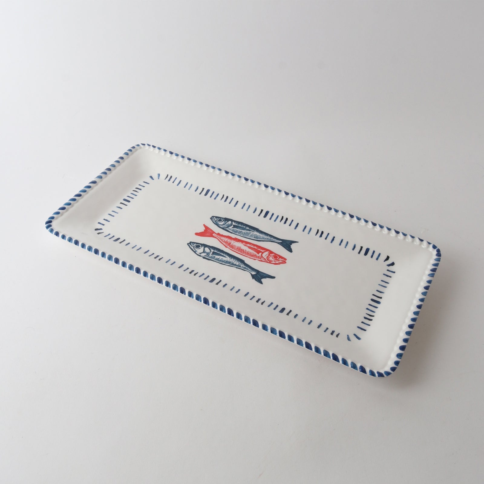 Melamine Nautical Sardine Rect Platter 43cm